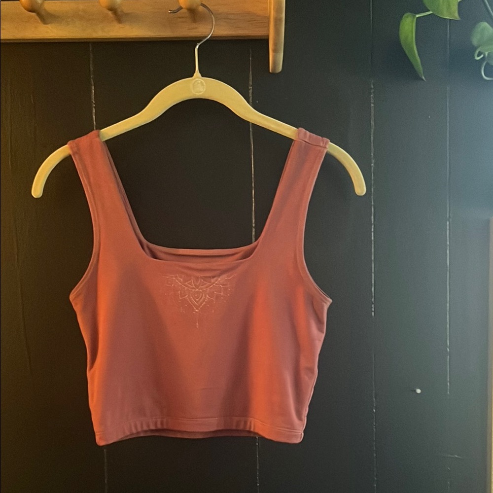 crop square neck tank top